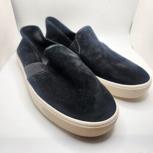 Vince Black Suede Leather Slip On Platform Warren Sneakers Women's Size 9 NWOB